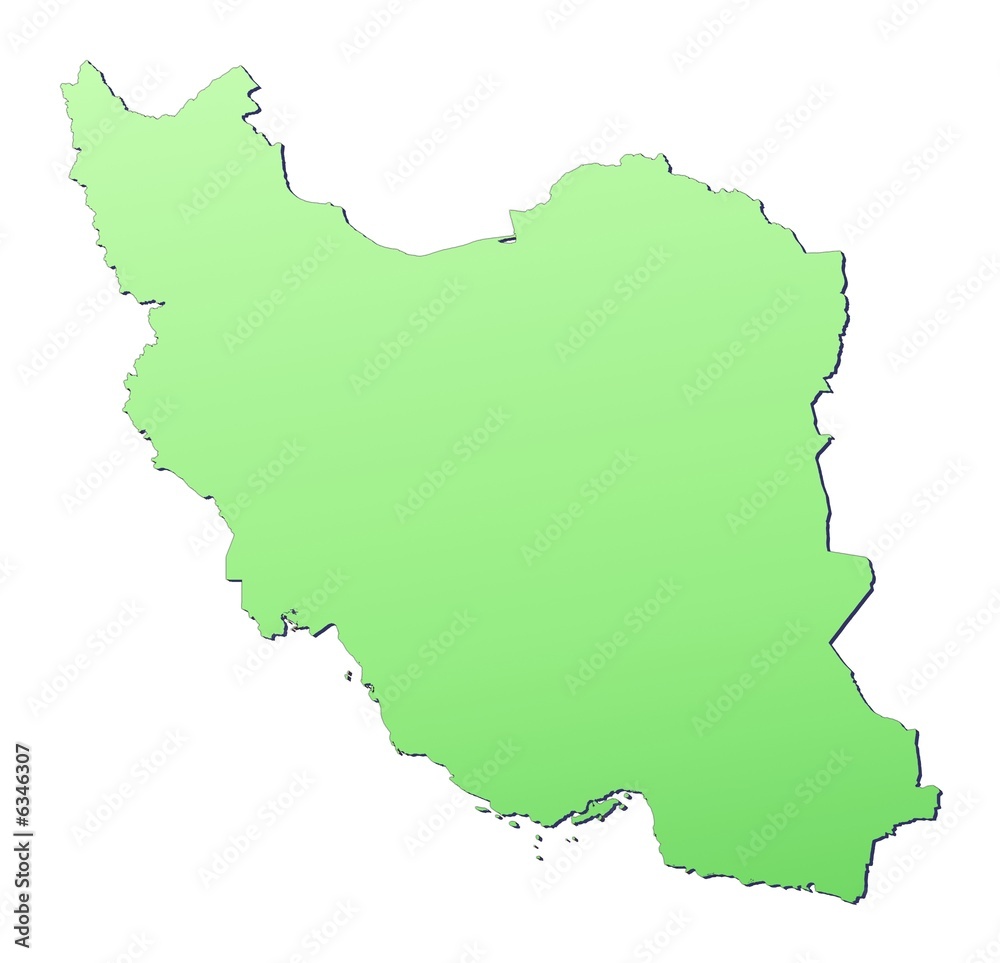 Iran map filled with light green gradient