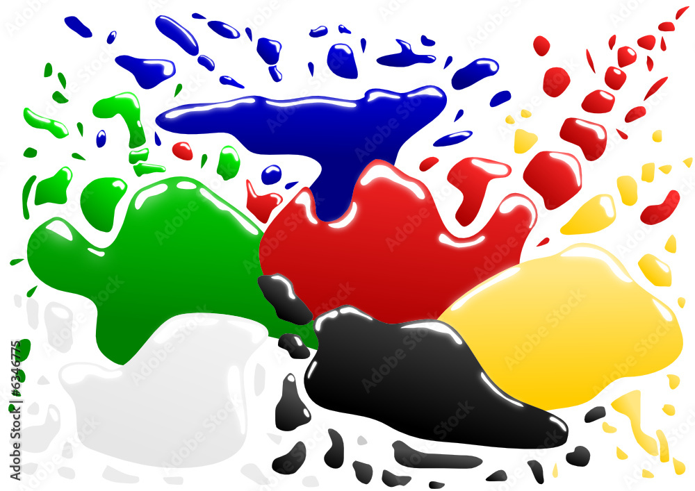 vector - various coloured blots with reflection