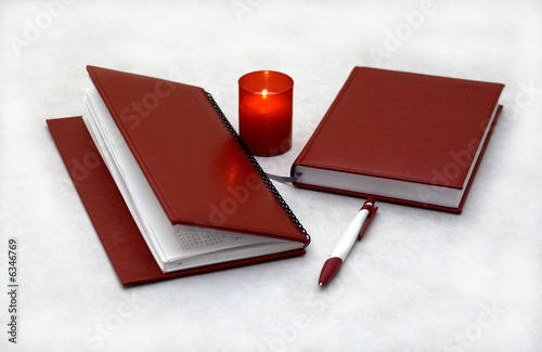 writing -materials and candle