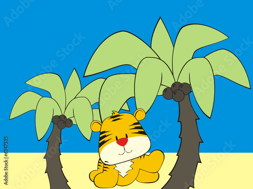 tigrillo en la playa