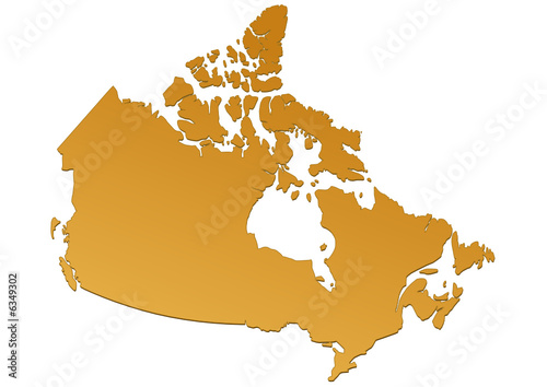 Carte du Canada marron