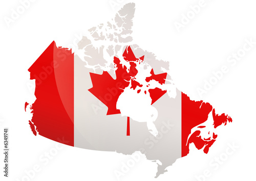 Carte du Canada (Drapeau reflet)