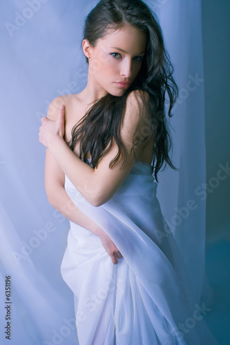 young beautiful woman, studio shot