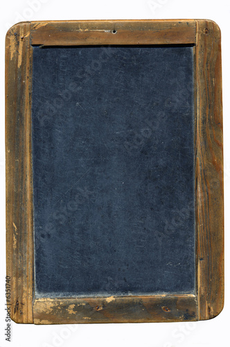 an old blackboard with soft shadow on white background