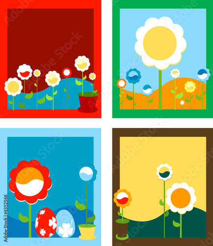 framed spring flowers; flor...