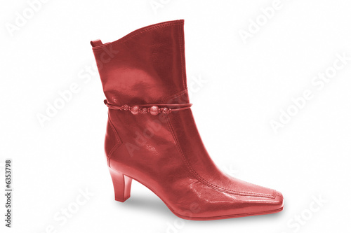 red woman boot isolated on white