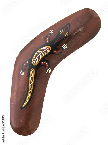 Aboriginal boomerang isolated on white