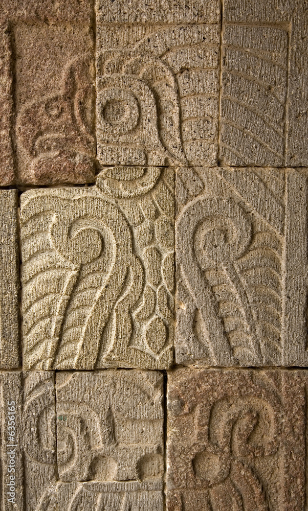 Wall Mythical Bird Quetzalpapaloti Palace Teotihuacan