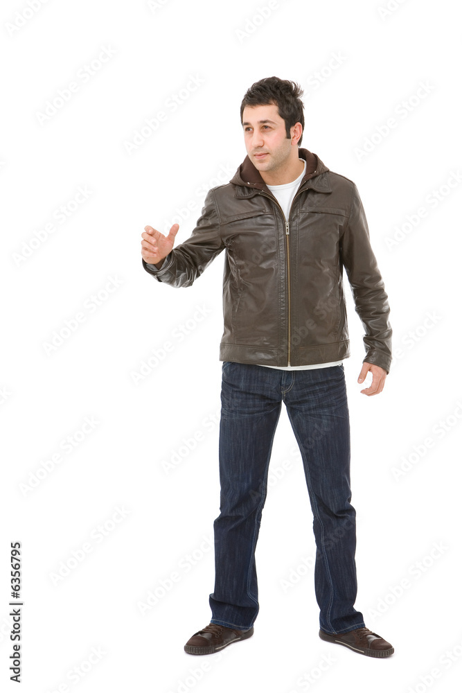 casual young man portrait on white background casual young man portrait on white background