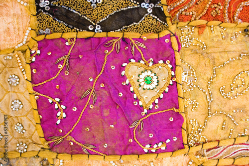 Fragment of ancient colorful blanket....
