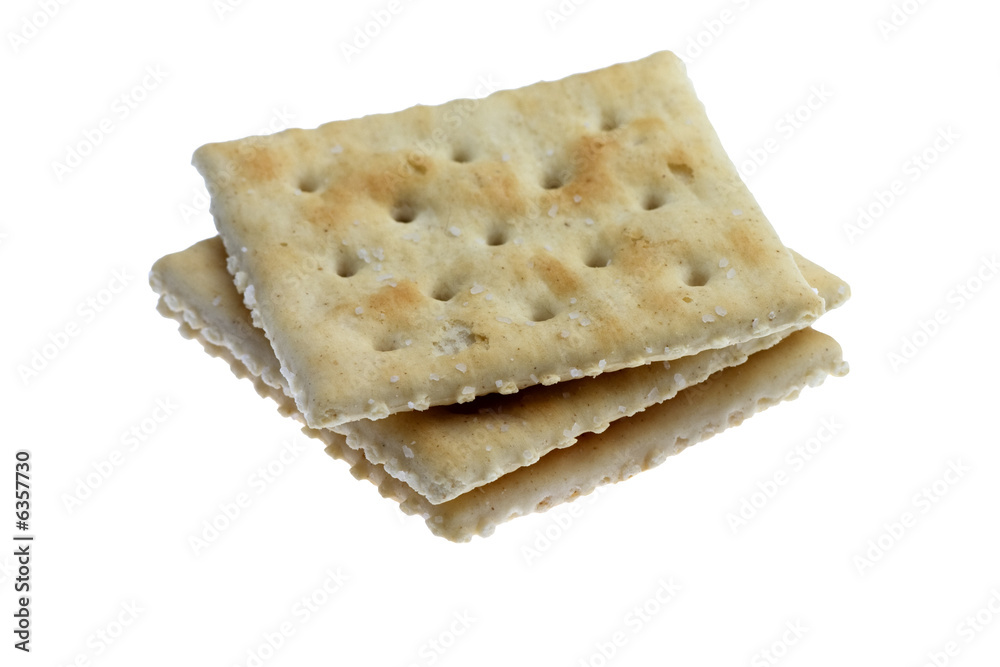salty crackers isolated on white salty crackers isolated on white