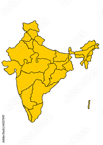 Indien Karte mit Bundesstaaten