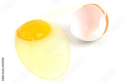 Raw Egg outside the cracked sheel .