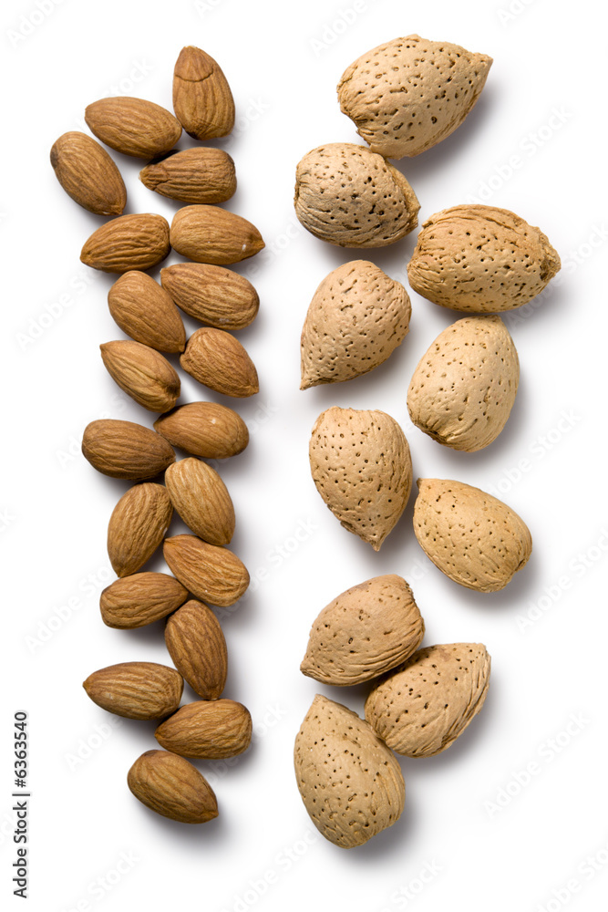 Whole almonds and shelled almonds Whole almonds and shelled almonds