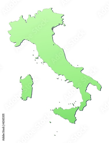 Italy map filled with light green gradient