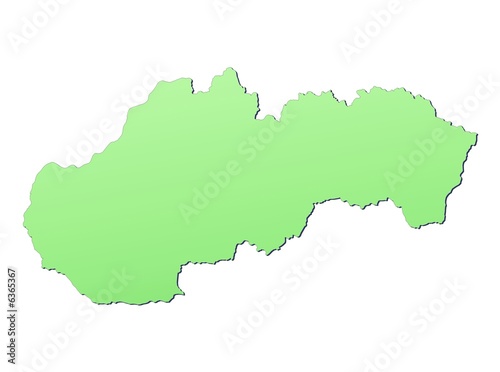 Slovakia map filled with light green gradient