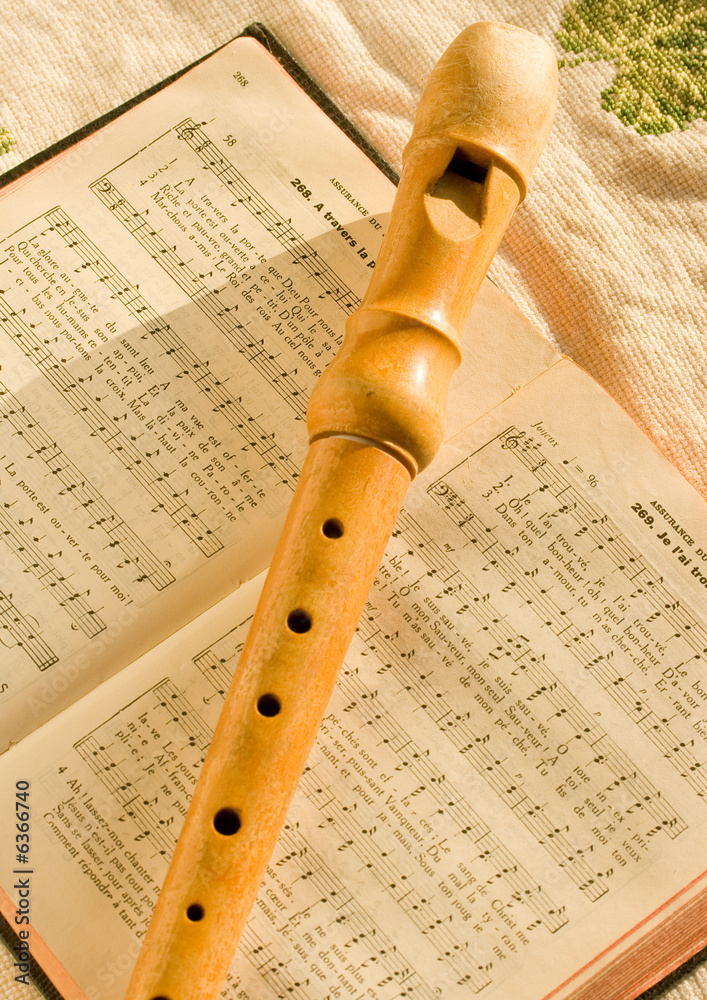 Naklejka premium Flûte douce et cantique