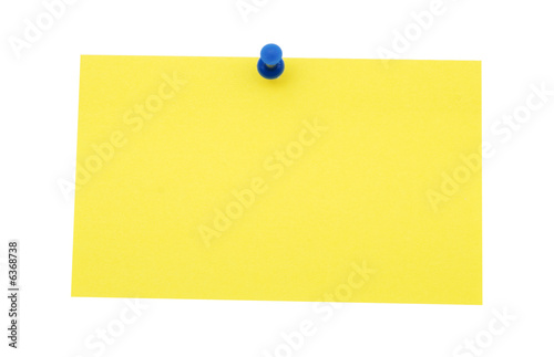 empty yellow note isolated over white background