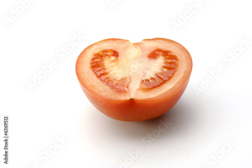 Half of sunny tomato on white 2 (with path)