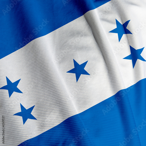 Closeup of the Honduran flag, square image