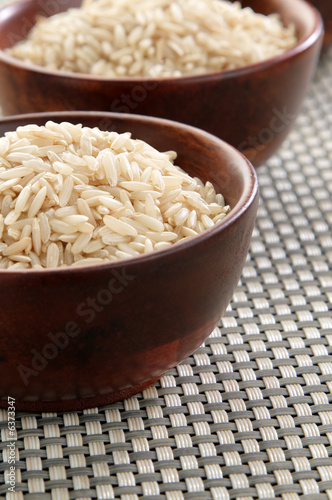 Two bowls of healthy organic basmati rice.