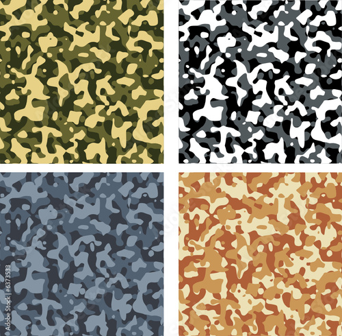 seamless camouflage pattern vector set