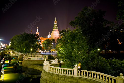 Moscow, Alexander garden at night photo