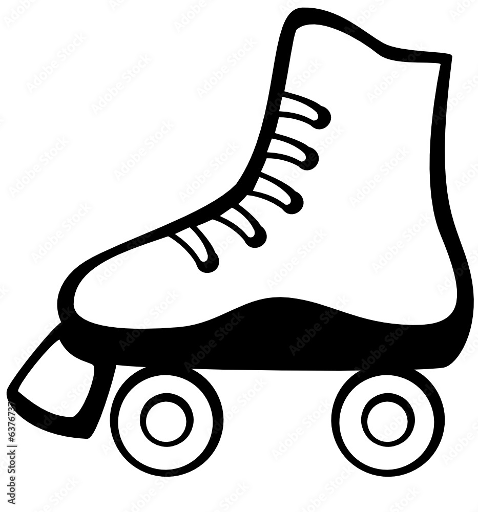 black and white roller skate Stock Vector Adobe Stock