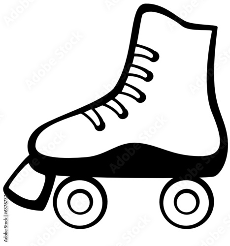 black and white roller skate