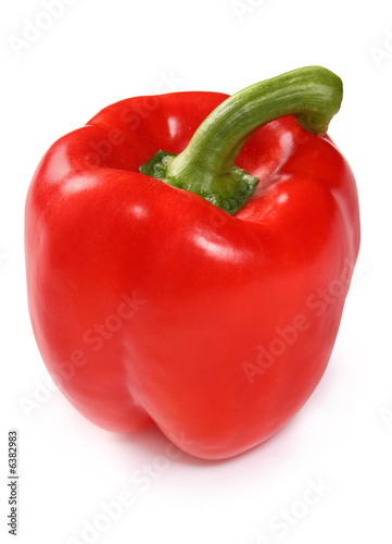 red paprika on white background