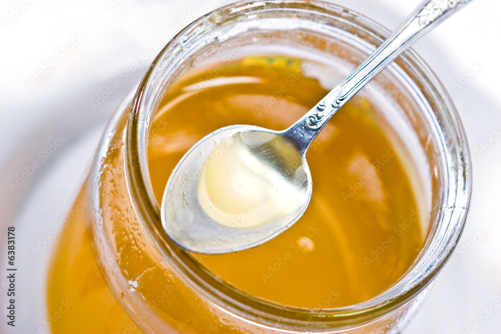 food series: glassy bowl with tasty honey and honey- drops food series: glassy bowl with tasty honey and honey- drops