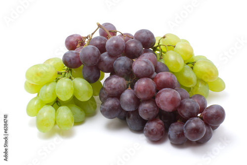 vine grapes on white isolated