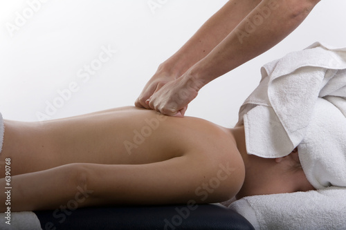 Massage therapist giving a massage