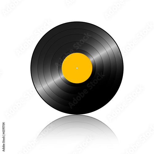 gramophone record with reflection
