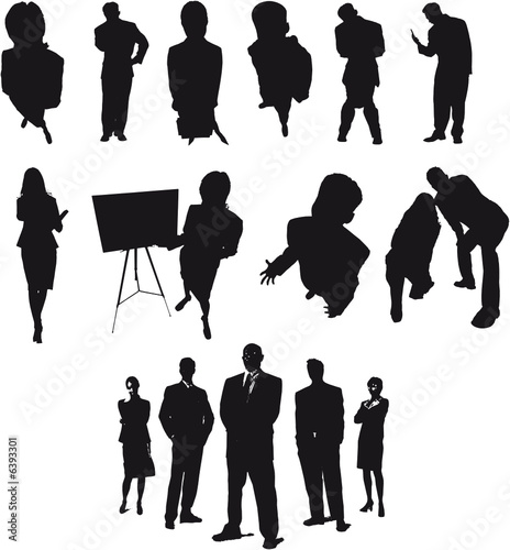 silhouettes. Business en action