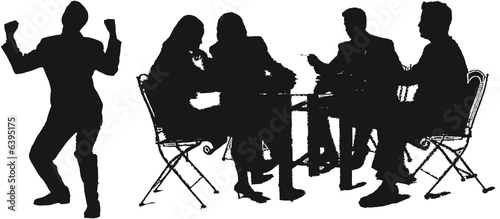silhouettes business en action - vie au bureau - réunion