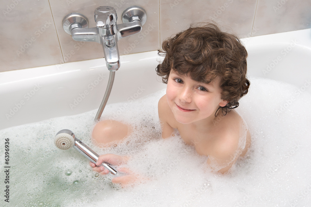 Small child happy and smiling in the bath Small child happy and smiling in the bath