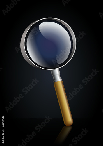 Loupe sur fond noir