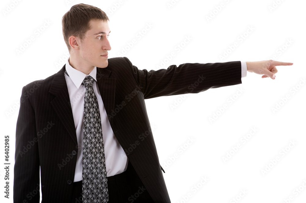 caucasian male person in business suit on white
