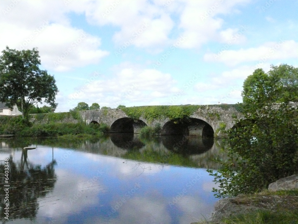 Fototapeta premium River and bridge near Kells, Co. Kilkenny, Ireland