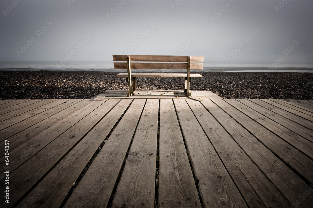 banc promenade bois mer solitude réflexion côte plage banc promenade bois mer solitude réflexion côte plage