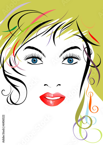 vector file beautiful hairstyle lady 