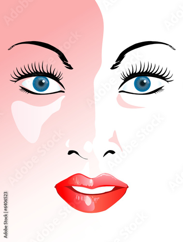 beauty girl closeup face illustration vector file