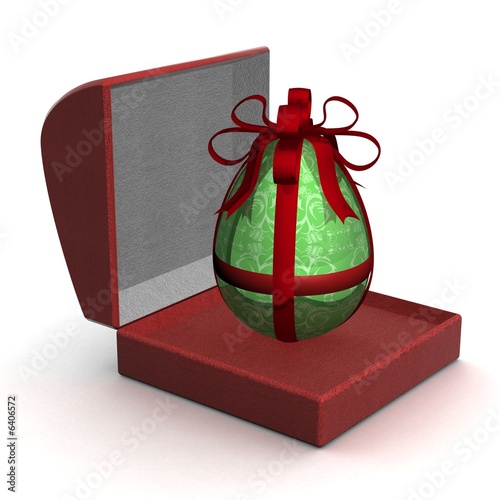 egg in gift packing. 3D ima...