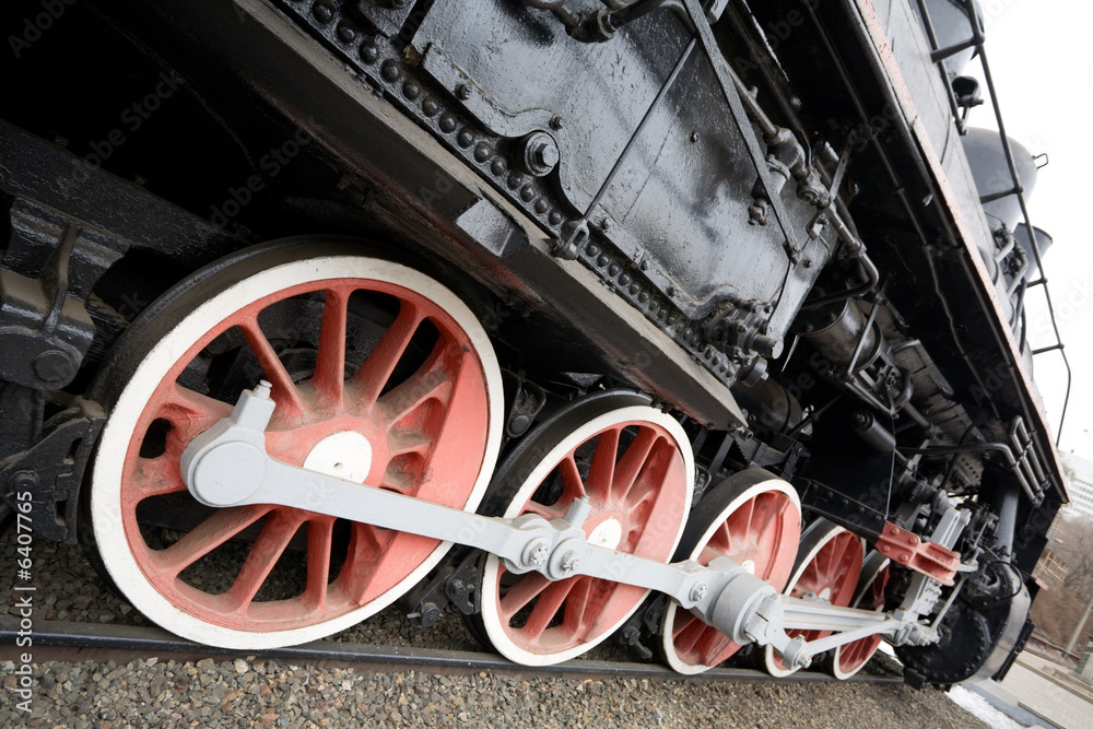 Old steam locomotive at station