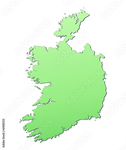 Ireland map filled with light green gradient