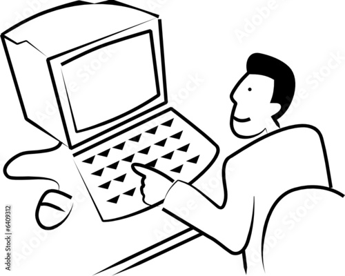Man using computer