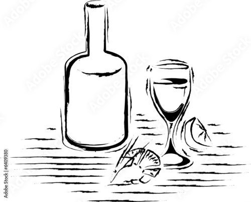 Wine and prawn
