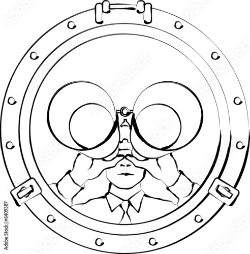 Man with binoculars illustration