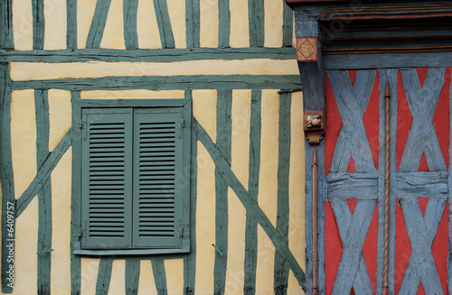 détail de façade à colombage